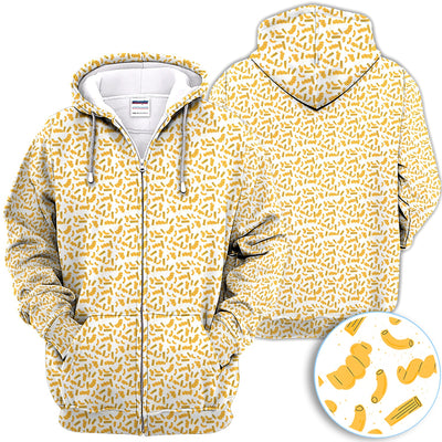 Mac And Cheese Pattern Golf Polos, Funny Macaroni Golf Shirt For Men, Crazy Golf Shirt