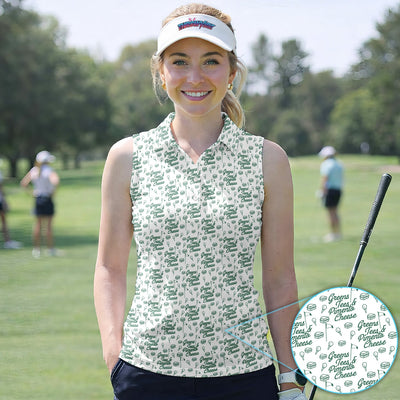 Funny Golf Quote Pattern Polo Shirt, Greens Tees & Pimento Cheese Golf Shirt For Women, Golfer Gift
