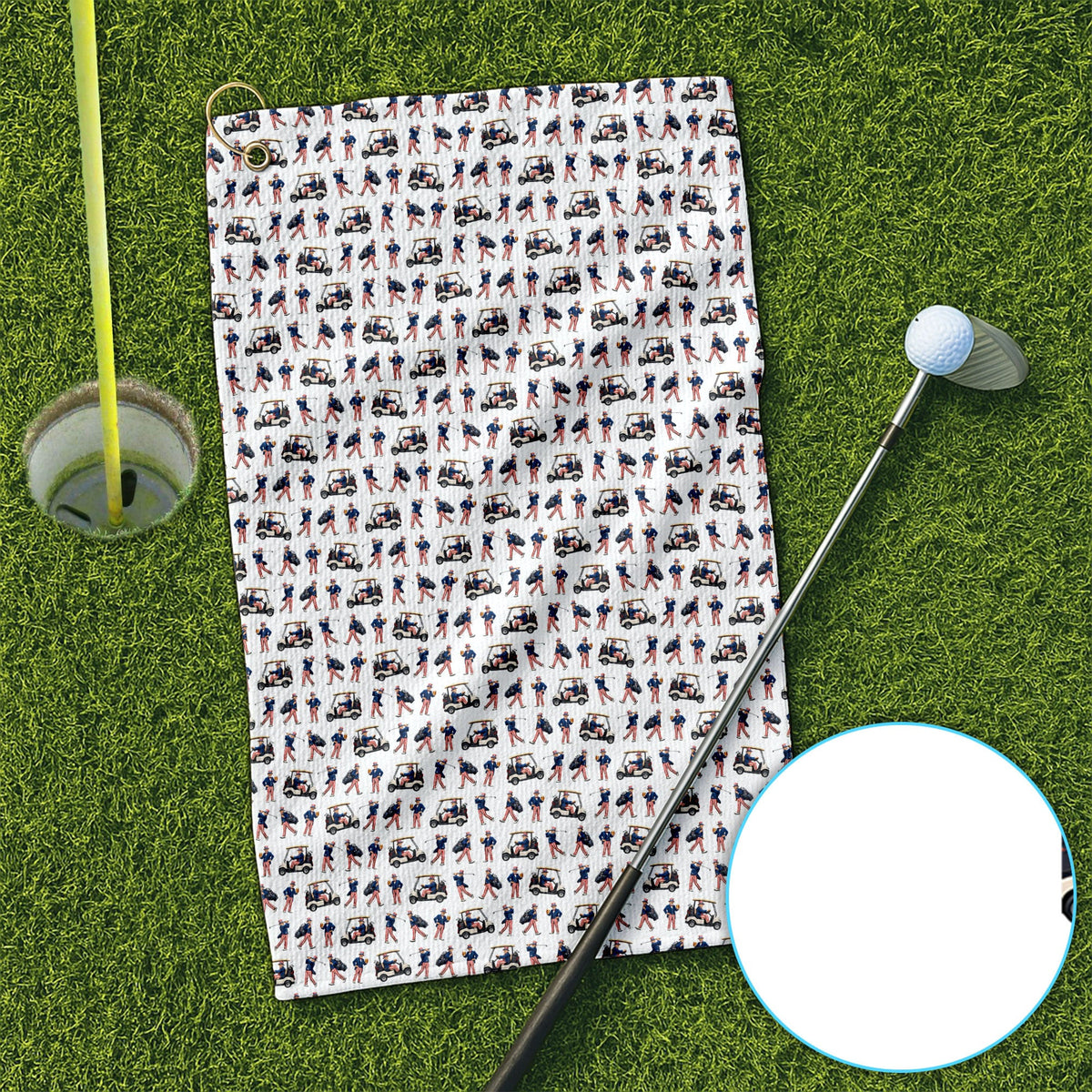 Uncle Sam Seamless Pattern Golf Towel, Funny Golf Towels, Golf Gift For Men