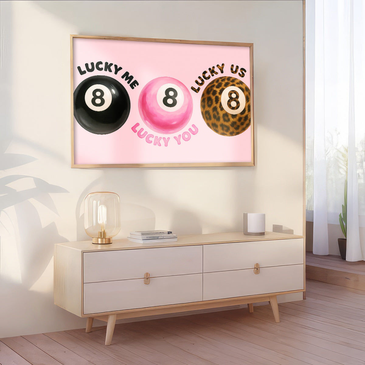 Lucky You Wall Art, Billiards Canvas Room Decor, 8 Ball Poster For Pool Player