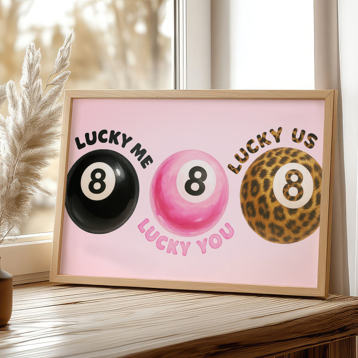 Lucky You Wall Art, Billiards Canvas Room Decor, 8 Ball Poster For Pool Player