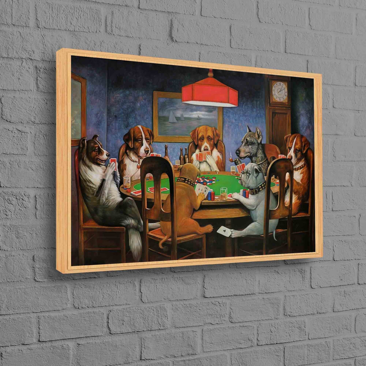 Dogs Playing Poker Poster Canvas, Classic Funny Wall Art for Game Room, Gift For Poker Lovers
