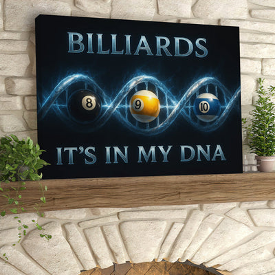 Billiards Poster For Pool Player, It’s In My DNA Poster, Billiards Canvas Wall Art Room Decor