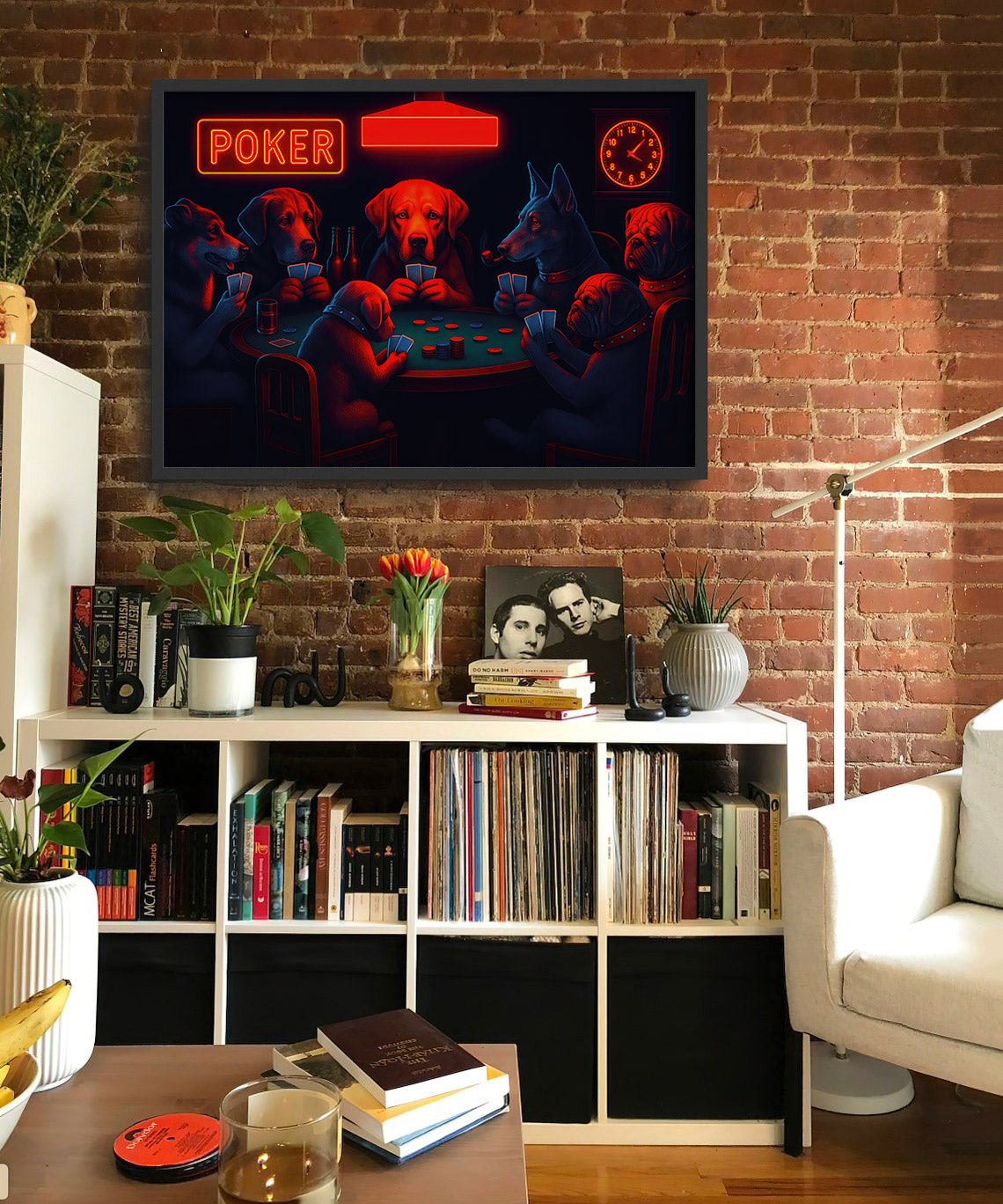 Dogs Playing Poker Poster, Poker Poster For Poker Player, Poker Canvas Wall Art for Game Room Decor