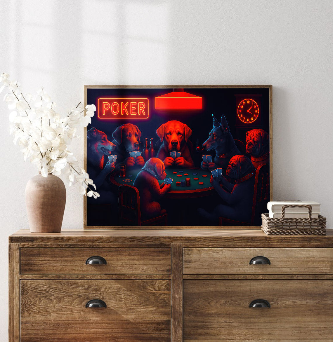 Dogs Playing Poker Poster, Poker Poster For Poker Player, Poker Canvas Wall Art for Game Room Decor