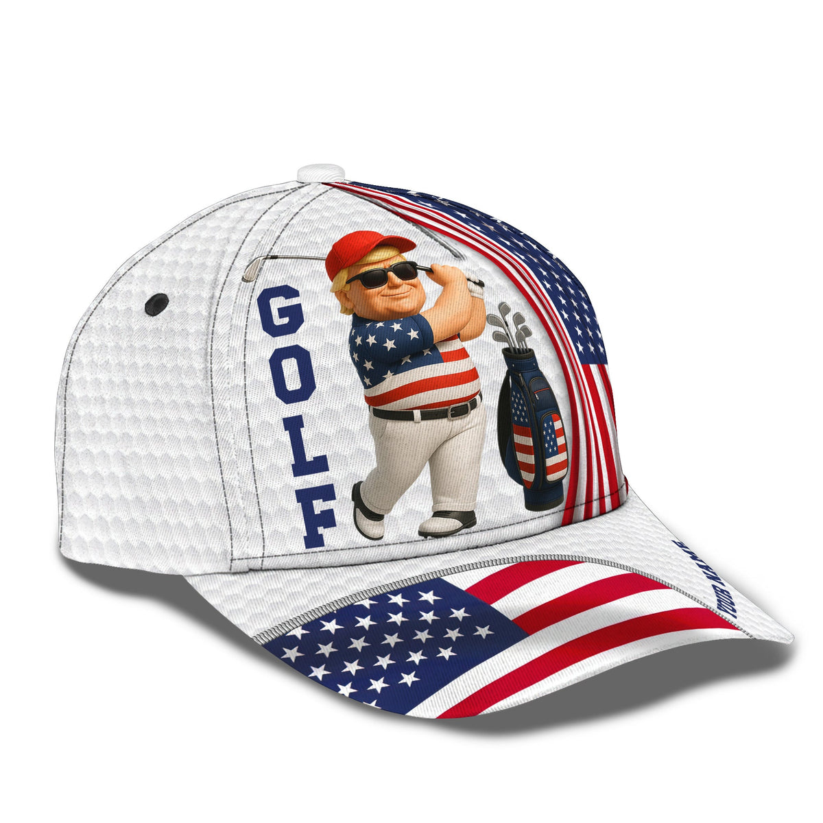 American Flag Golf Gifts, Custom USA Golf Hat, Funny Patriotic Golf Cap For Men