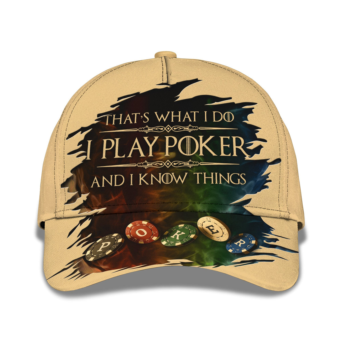 "That's What I Do I Play Poker" Hat, Funny Poker Classic Cap For Card Players & Gamblers