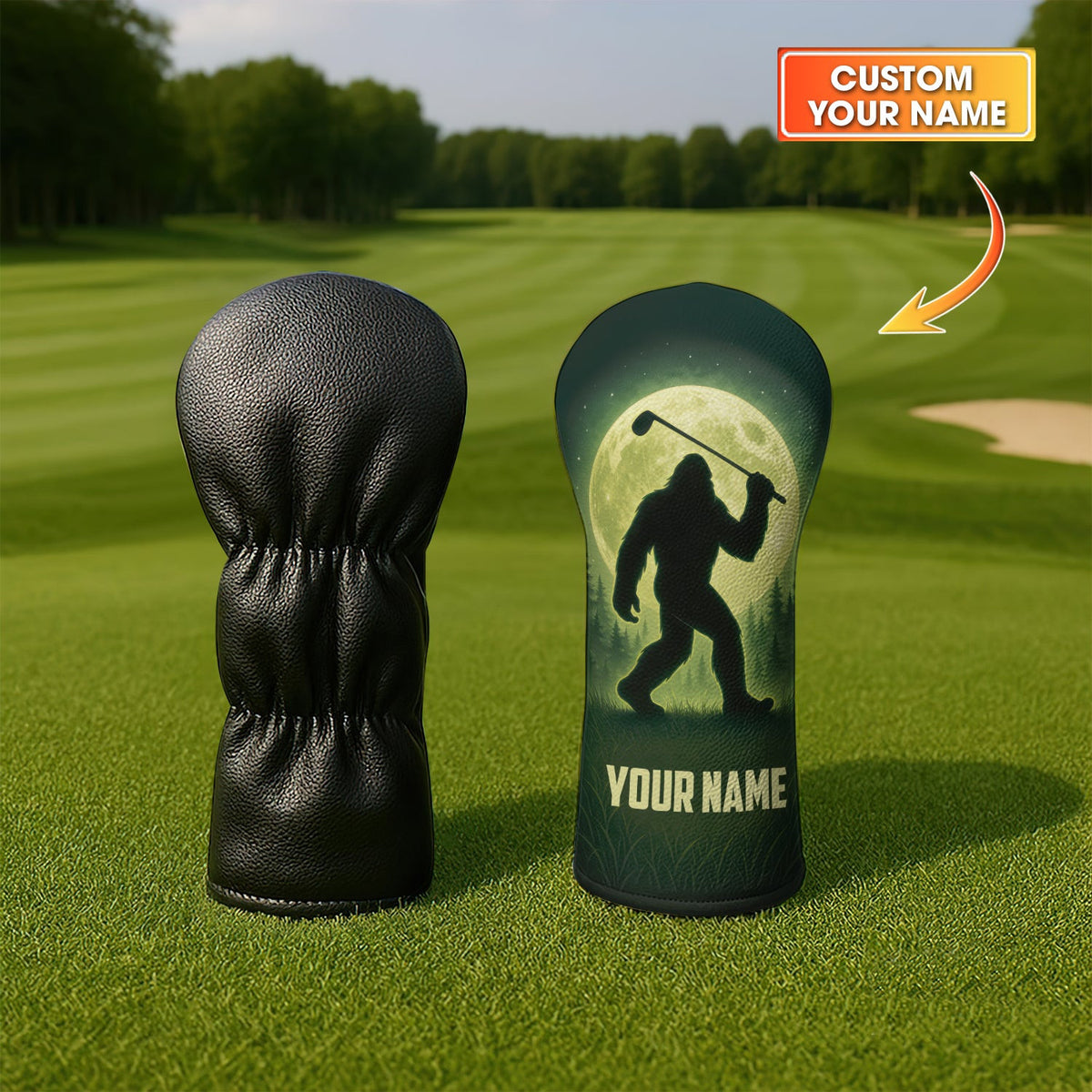 Personalized Golf Headcovers Gift for Men, Bigfoot Golf Head Cover, Gift For Golfers