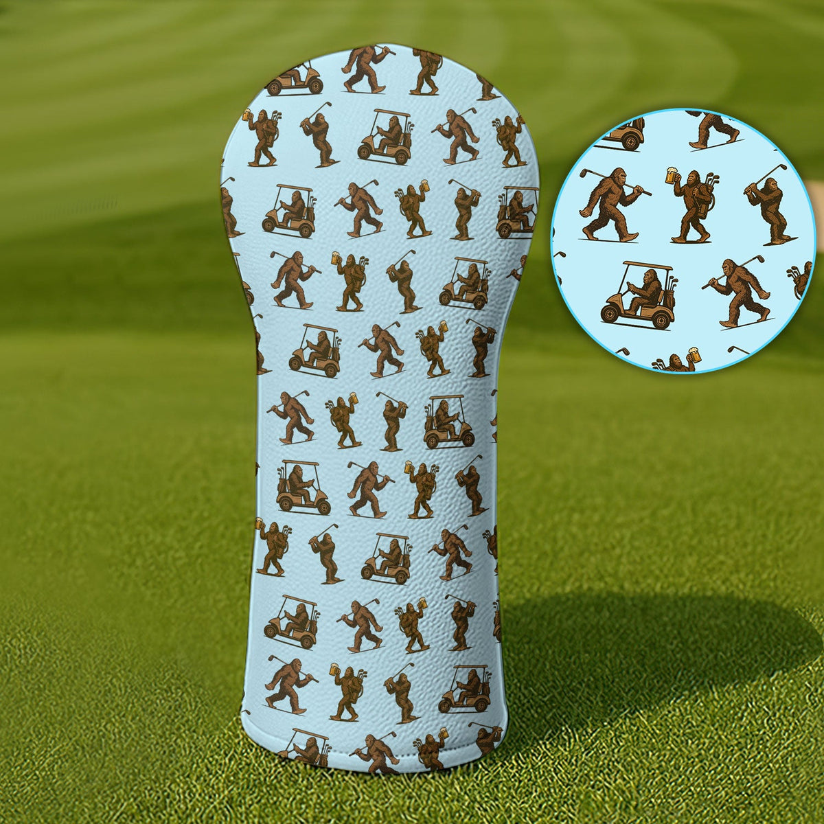 Crazy Golf Head Cover, Bigfoot Golf Headcovers For Men, Golf Gift For Golfer
