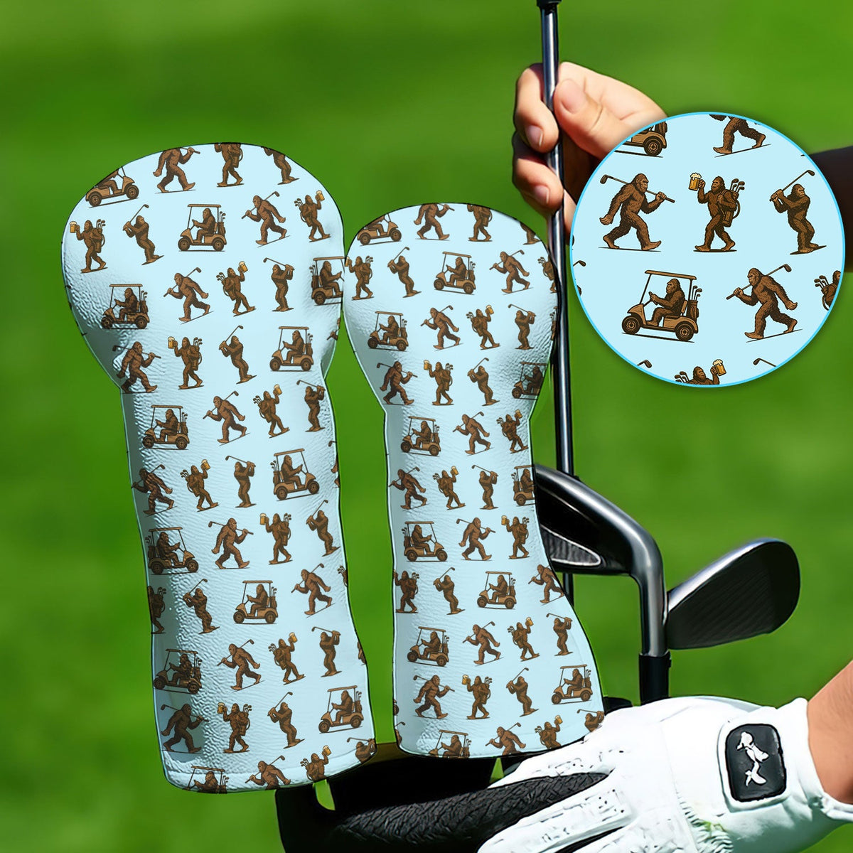 Crazy Golf Head Cover, Bigfoot Golf Headcovers For Men, Golf Gift For Golfer