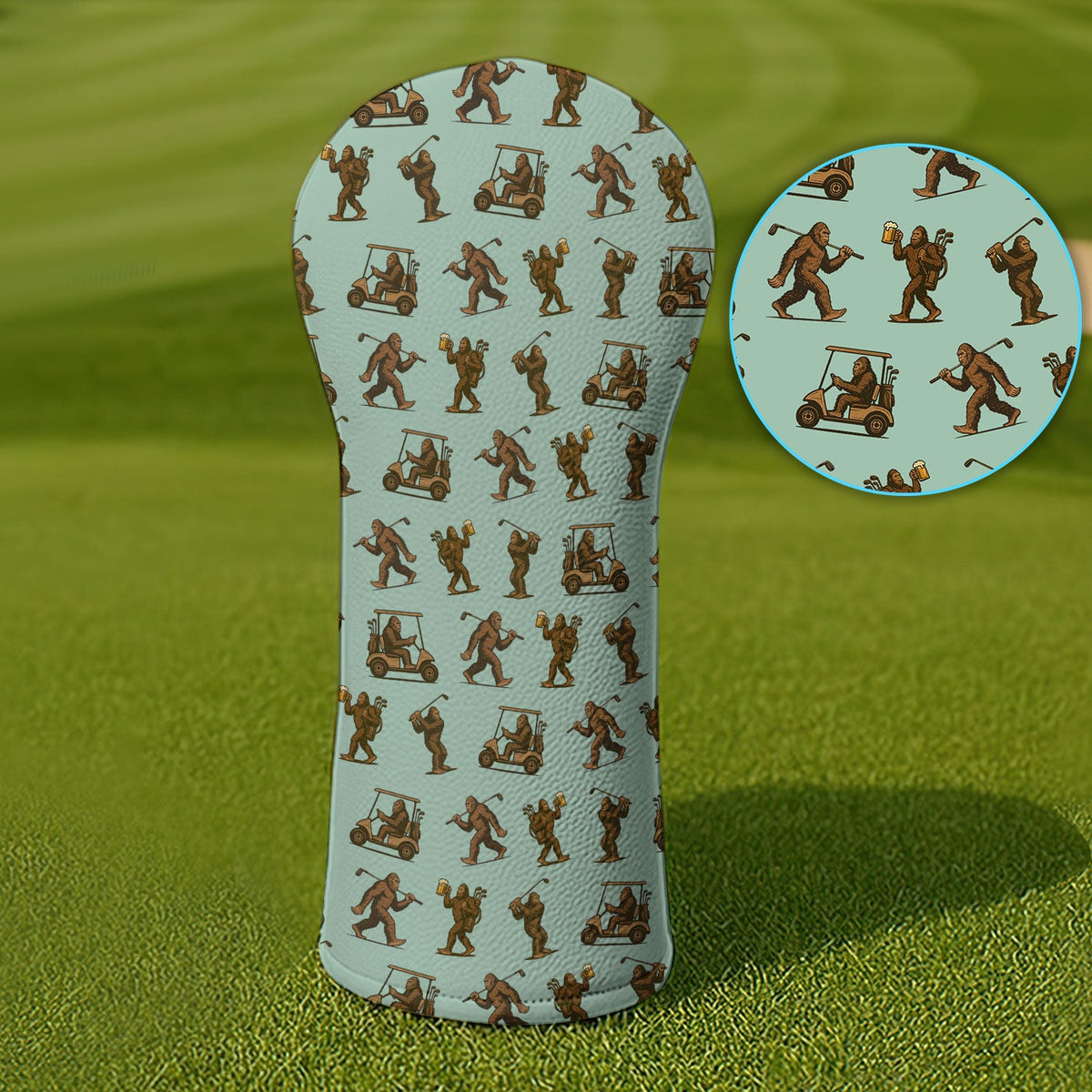 Crazy Golf Head Cover, Bigfoot Golf Headcovers For Men, Golf Gift For Golfer