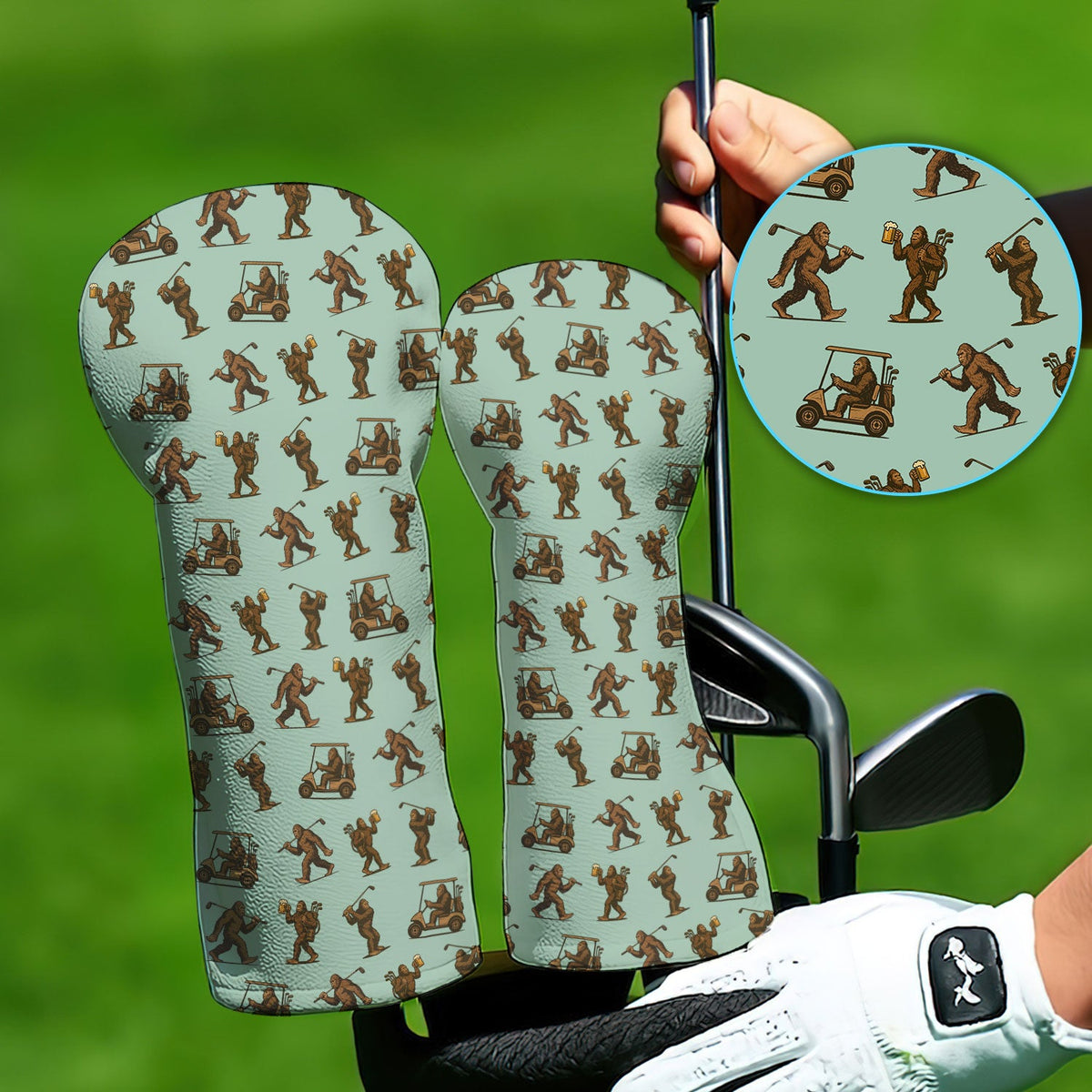 Crazy Golf Head Cover, Bigfoot Golf Headcovers For Men, Golf Gift For Golfer