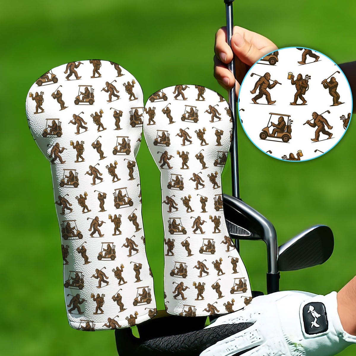 Crazy Golf Head Cover, Bigfoot Golf Headcovers For Men, Golf Gift For Golfer