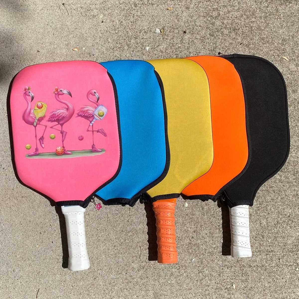 Personalized Pickleball Paddle Cover, Custom Paddle Case, Flamingo Pickleball Paddle Covers
