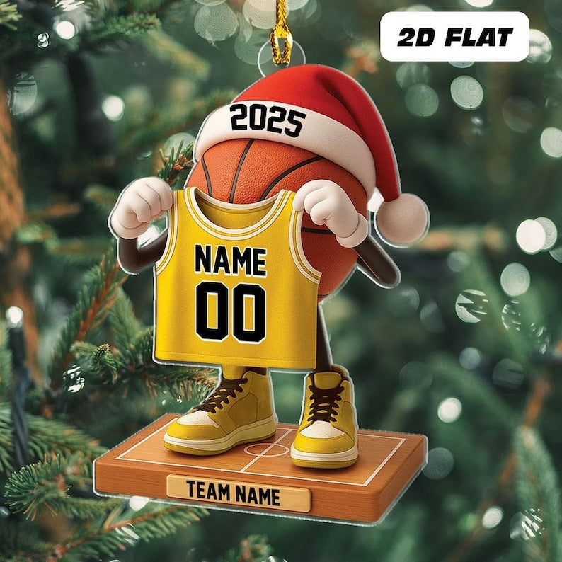 Personalized Basketball Jersey Christmas Ornament, Custom Name Basketball Player Christmas, Gift For Basketball Team