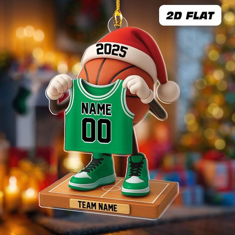 Personalized Basketball Jersey Christmas Ornament, Custom Name Basketball Player Christmas, Gift For Basketball Team