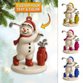 Personalized Snowman Golf Christmas Ornament – Custom Name Holiday Decor for Golf Lovers, Cute Xmas Gift for Golfers