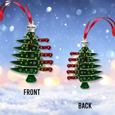 Personalized Chef Knife Christmas Tree Ornament – Custom Name Culinary Blade Holiday Decor – Unique Cooking & Kitchen Ornament Gift