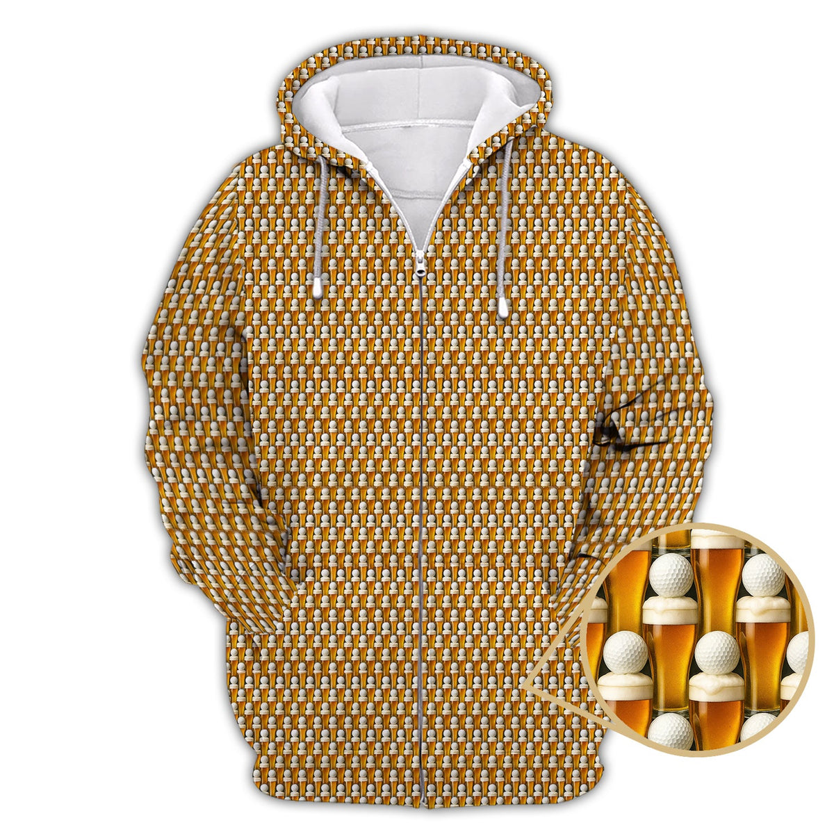 Golf And Beer Pattern Shirts, Funny Golf Shirt For Men, Crazy Golf Polos