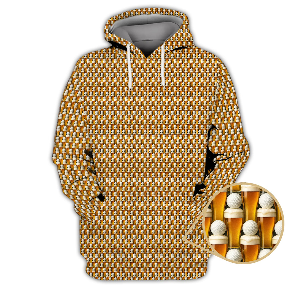 Golf And Beer Pattern Shirts, Funny Golf Shirt For Men, Crazy Golf Polos