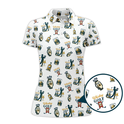 Whiskey Golf Shirt, Pattern Golf Polos For Men's, Golf Gift For Golfers