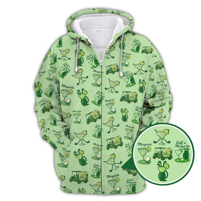 Ladies Golf Pattern Polos, Golf & Margarita Women's Golf Shirt, Cocktail And Golf Shirts For Golfers