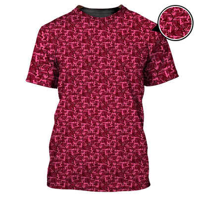 Funny Golf Pattern Polos, Pink Golf Shirt For Men, Golf Gift For Golfers