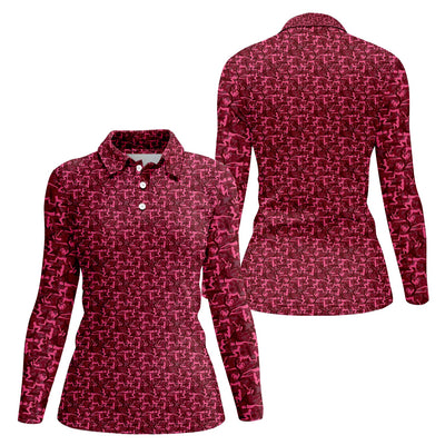 Funny Golf Pattern Polos, Pink Golf Shirt For Men, Golf Gift For Golfers