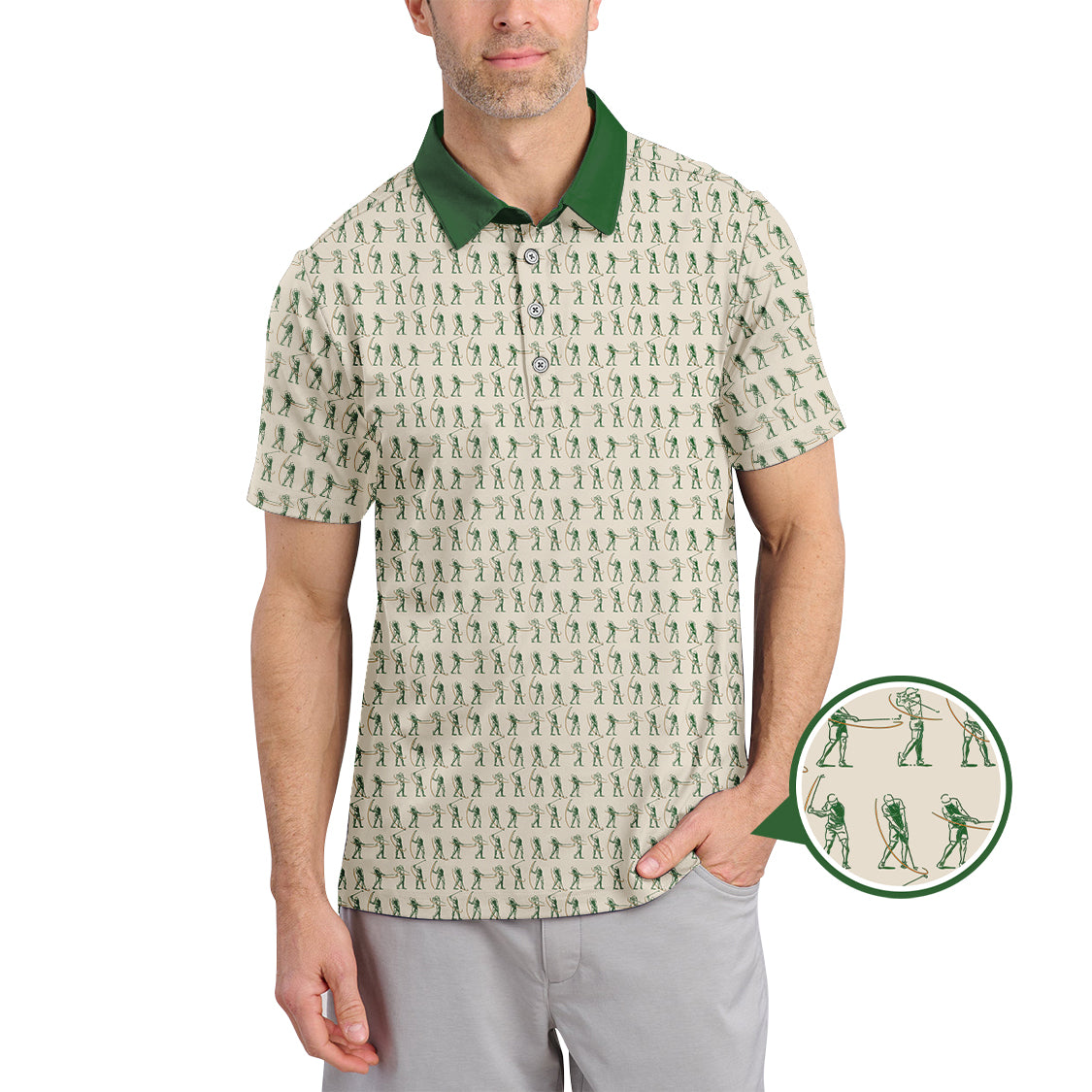Golf Pattern Polos, Gofl Gift For Men's, Crazy Golf Shirts For Golfers