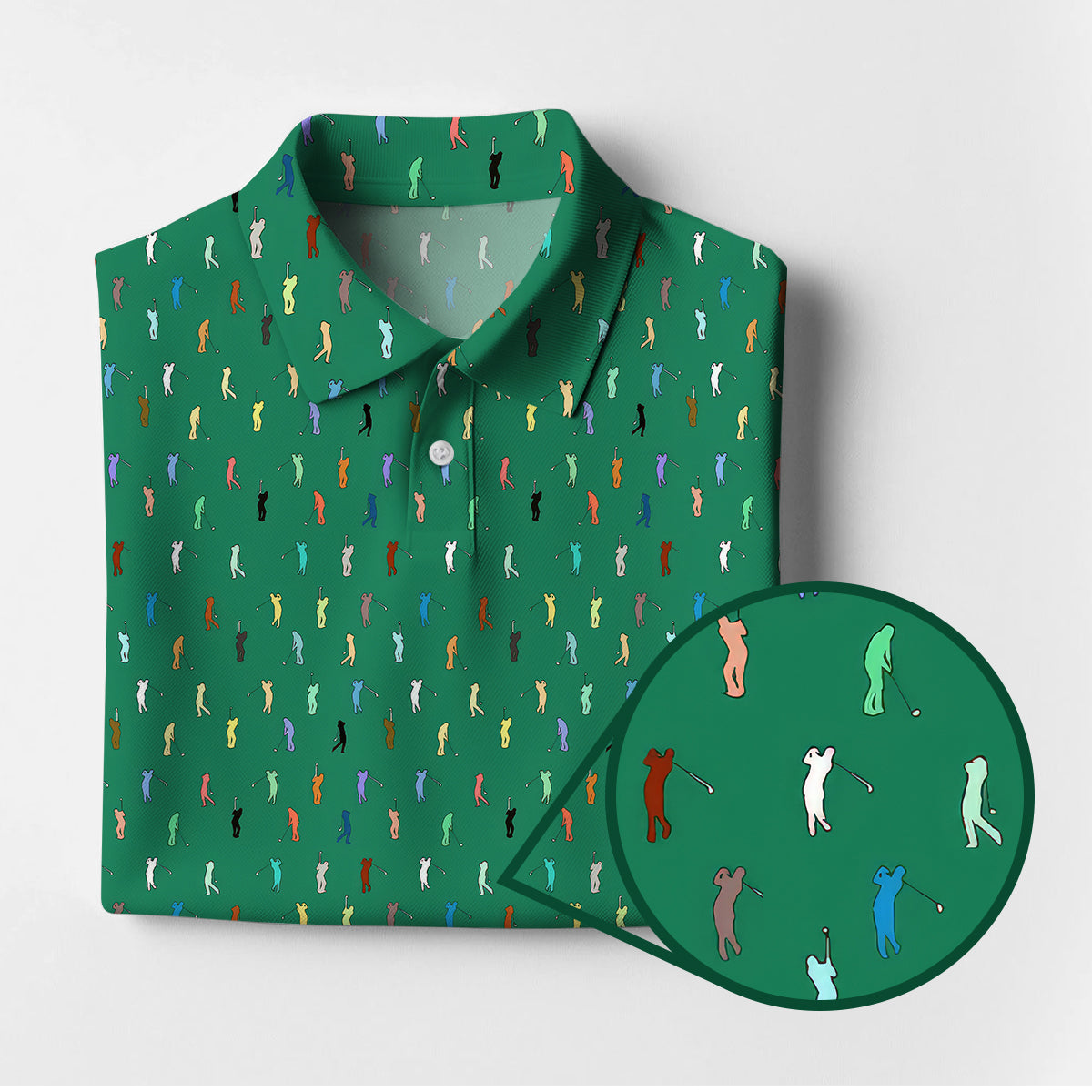 Golf Postures Pattern Golf Polos, Funny Golf Shirt ForMen’s, Crazy Golf Shirts For Golfers