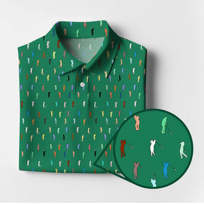 Golf Postures Pattern Golf Polos, Funny Golf Shirt ForMen’s, Crazy Golf Shirts For Golfers