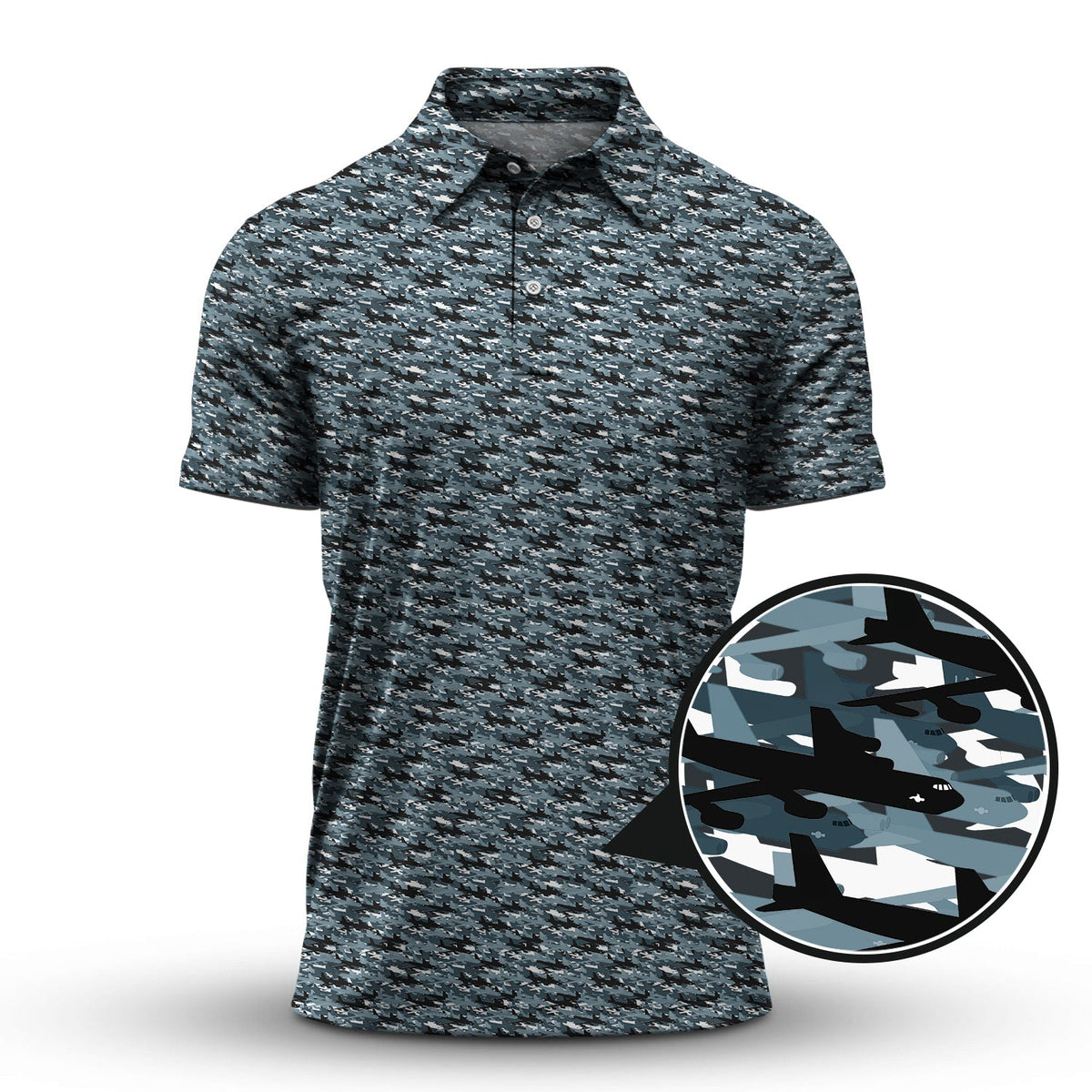 Camo Pattern Golf Shirt, Crazy Golf Shirt For Golfer, Golf Shirts For Men