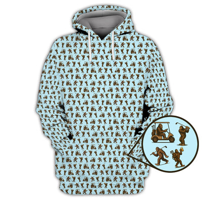 Crazy Golf Pattern Shirt, Bigfoot Golf Shirt For Men, Golf Gift For Golfer
