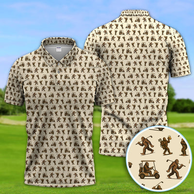 Crazy Golf Pattern Shirt, Bigfoot Golf Shirt For Men, Golf Gift For Golfer