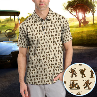 Crazy Golf Pattern Shirt, Bigfoot Golf Shirt For Men, Golf Gift For Golfer