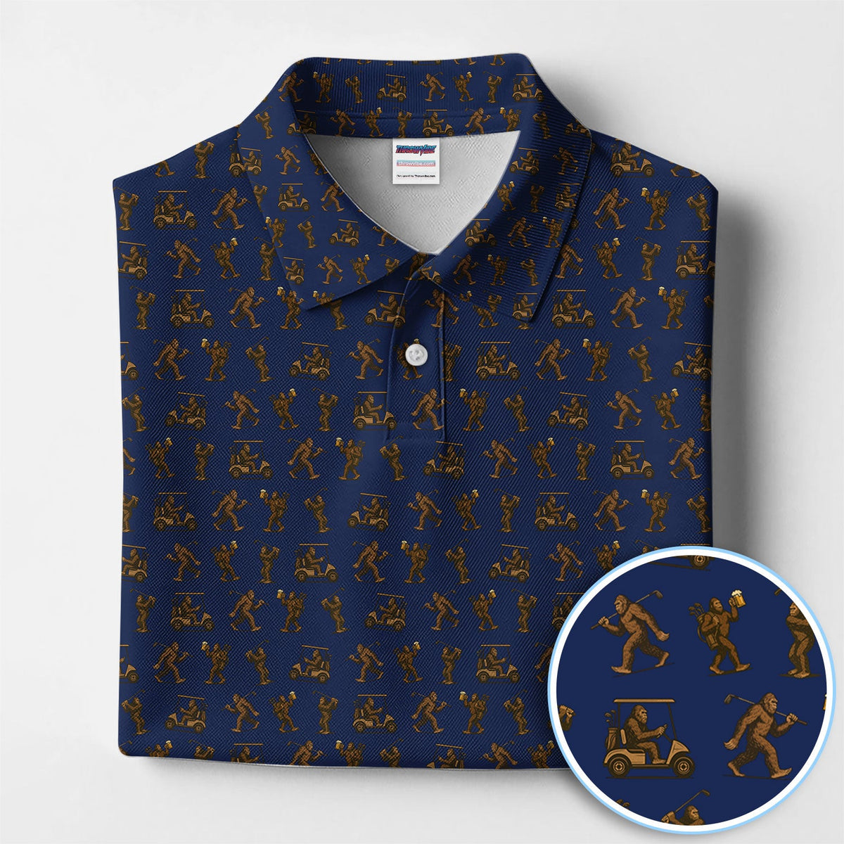 Crazy Golf Pattern Shirt, Bigfoot Golf Shirt For Men, Golf Gift For Golfer