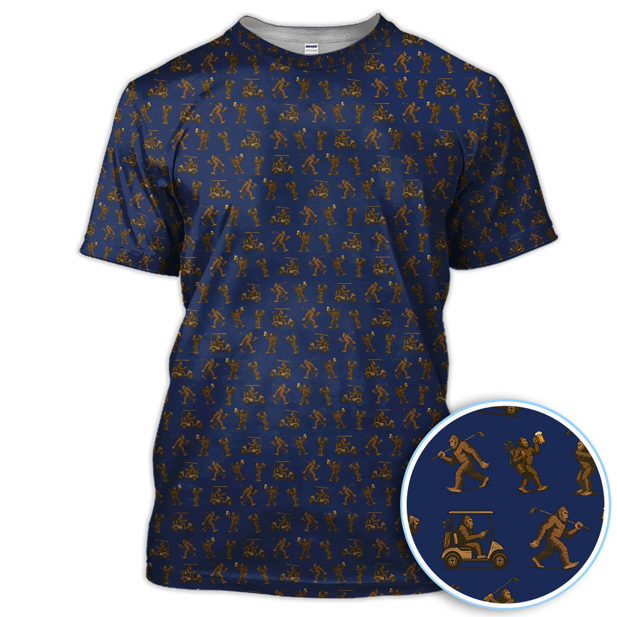Crazy Golf Pattern Shirt, Bigfoot Golf Shirt For Men, Golf Gift For Golfer