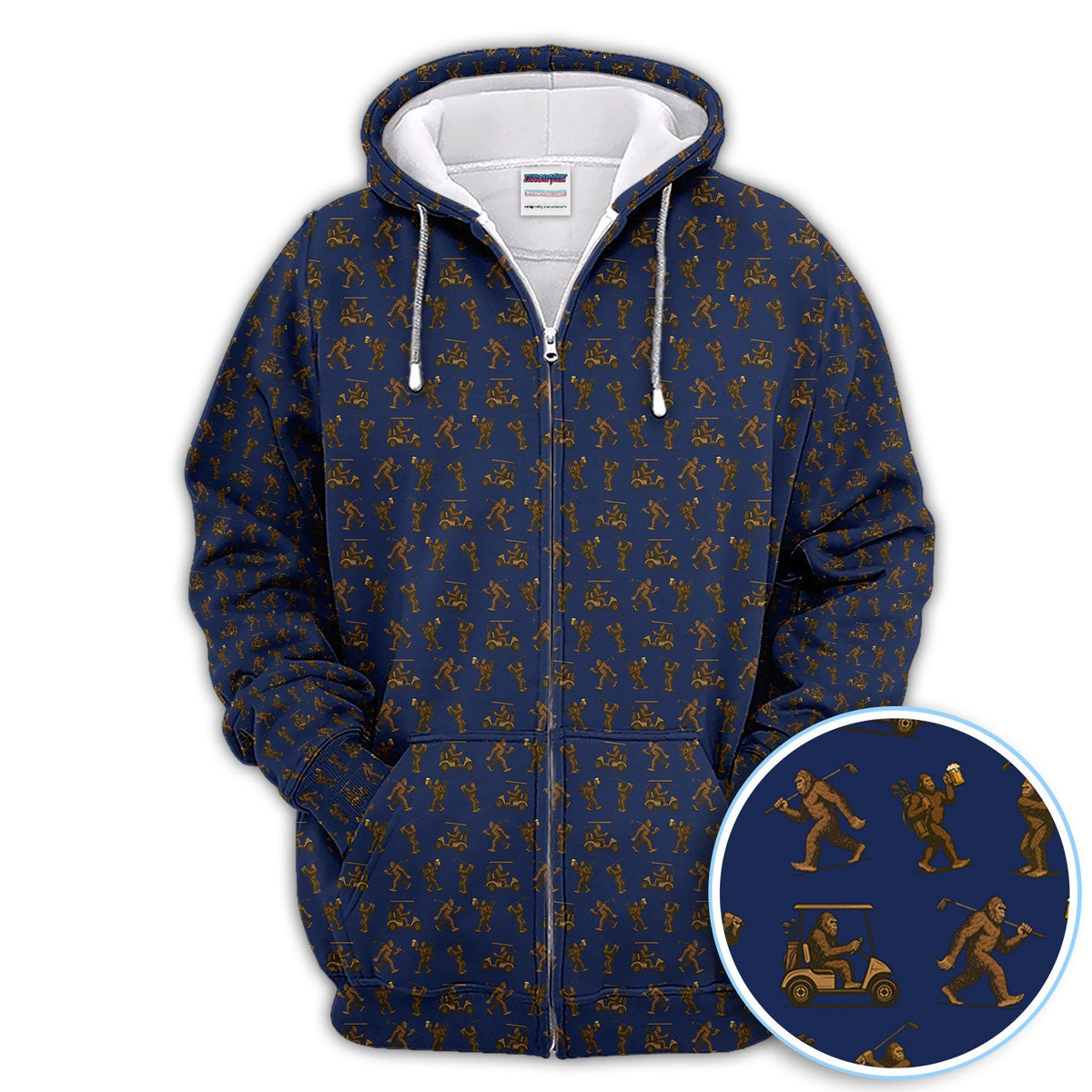 Crazy Golf Pattern Shirt, Bigfoot Golf Shirt For Men, Golf Gift For Golfer