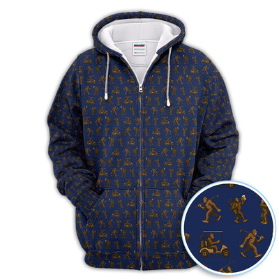Crazy Golf Pattern Shirt, Bigfoot Golf Shirt For Men, Golf Gift For Golfer
