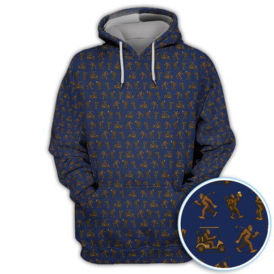 Crazy Golf Pattern Shirt, Bigfoot Golf Shirt For Men, Golf Gift For Golfer