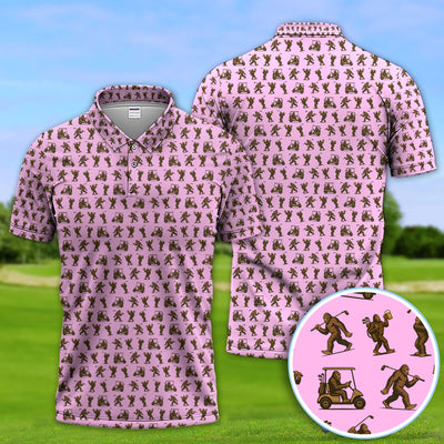 Crazy Golf Pattern Shirt, Bigfoot Golf Shirt For Men, Golf Gift For Golfer