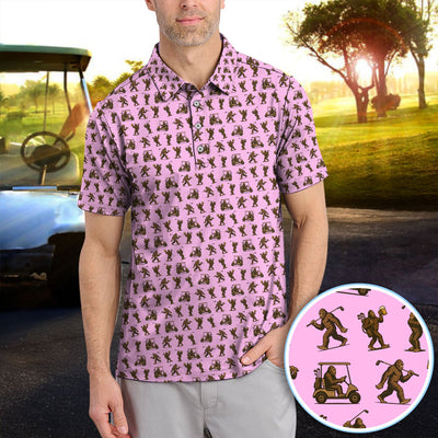 Crazy Golf Pattern Shirt, Bigfoot Golf Shirt For Men, Golf Gift For Golfer