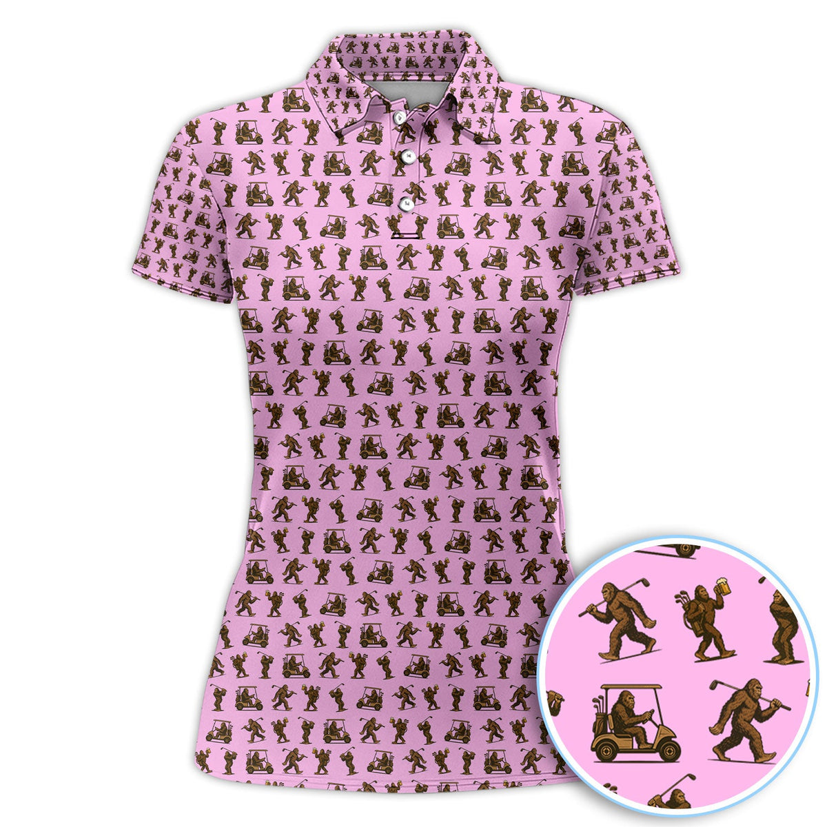 Crazy Golf Pattern Shirt, Bigfoot Golf Shirt For Men, Golf Gift For Golfer