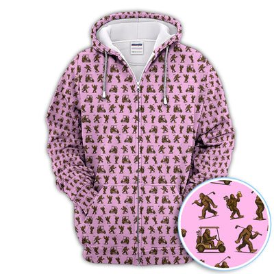 Crazy Golf Pattern Shirt, Bigfoot Golf Shirt For Men, Golf Gift For Golfer