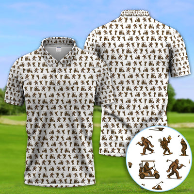 Crazy Golf Pattern Shirt, Bigfoot Golf Shirt For Men, Golf Gift For Golfer