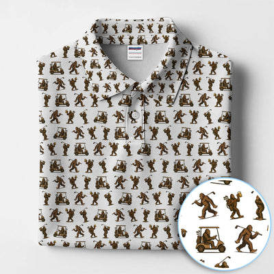 Crazy Golf Pattern Shirt, Bigfoot Golf Shirt For Men, Golf Gift For Golfer