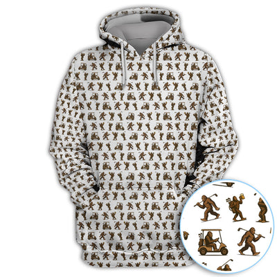 Crazy Golf Pattern Shirt, Bigfoot Golf Shirt For Men, Golf Gift For Golfer
