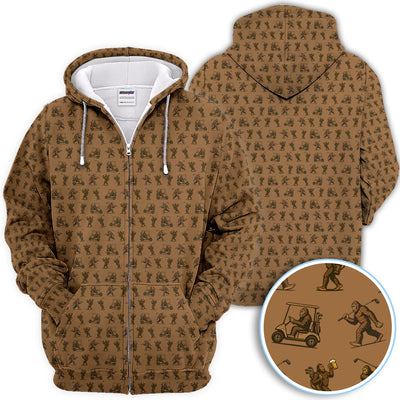 Crazy Golf Pattern Shirt, Bigfoot Golf Shirt For Men, Golf Gift For Golfer