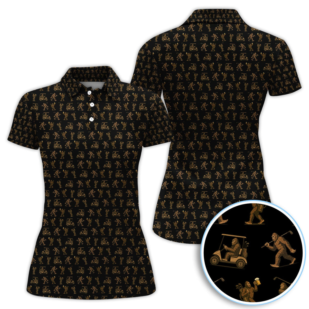 Crazy Golf Pattern Shirt, Bigfoot Golf Shirt For Men, Golf Gift For Golfer