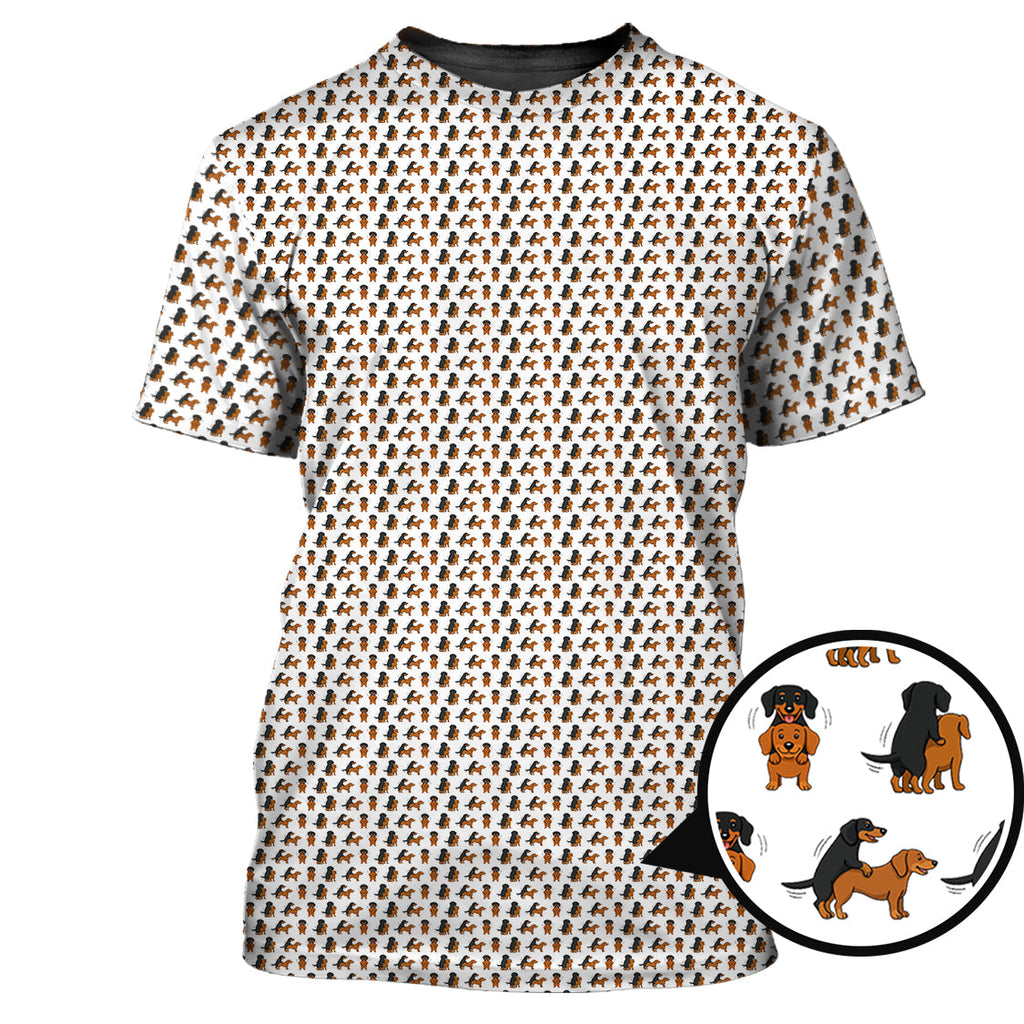 Funny Golf Pattern Shirt, Dachshund Golf Shirt For Golfer, Crazy Golf Shirt For Men